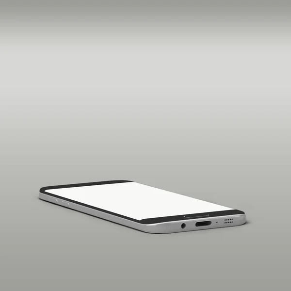 Gri Arkaplanda Izole Edilmiş Projeniz Için Beyaz Boş Akıllı Telefon — Stok fotoğraf