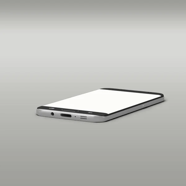 グレーの背景に隔離されたあなたのモックアッププロジェクトのための白い空白のスマートフォン画面 — ストック写真