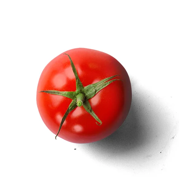 Świeże Czerwone Pomidory Góry Widok Izolowany Białym Tle — Zdjęcie stockowe