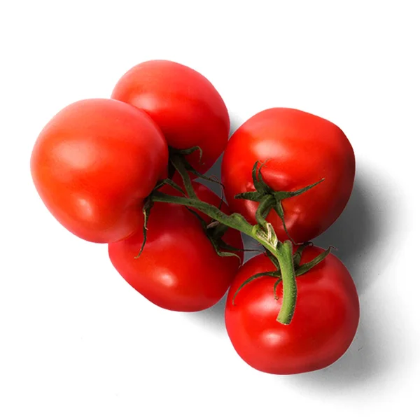 Świeże Czerwone Pomidory Góry Widok Izolowany Białym Tle — Zdjęcie stockowe