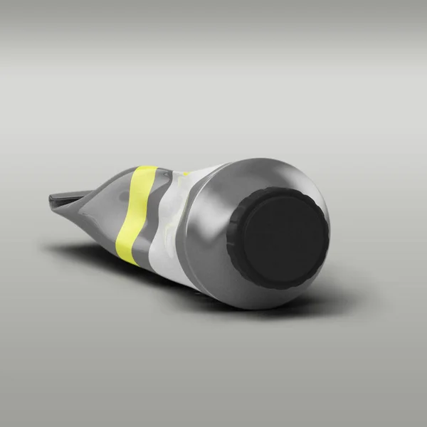 Жовта Трубка Макарони Ізольовані Сірому Фоні — стокове фото