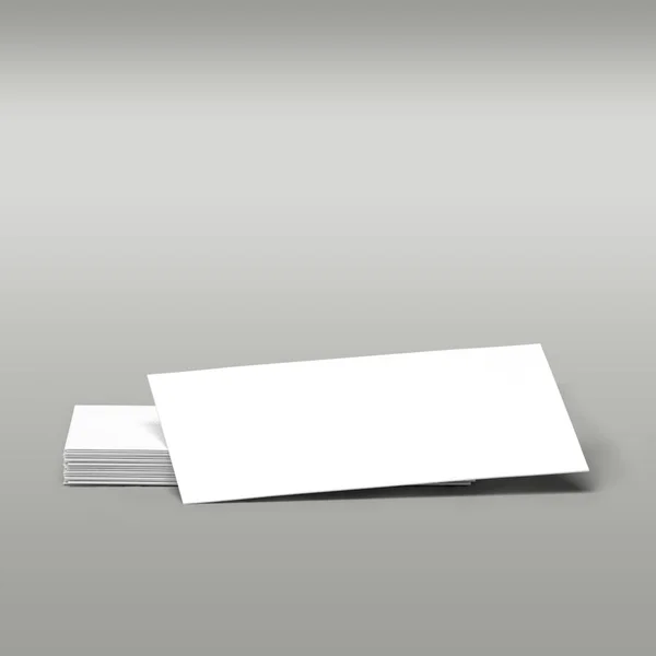 Empilhamento Cartões Visita Branco Isolado Fundo Cinza — Fotografia de Stock