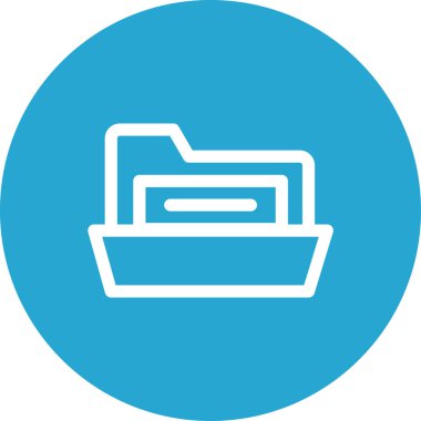 Basit yuvarlak renk ofis fikri simgesi.