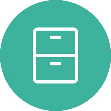 Basit yuvarlak renk ofis fikri simgesi.