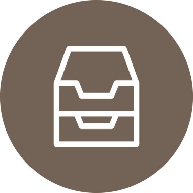 Basit yuvarlak renk ofis fikri simgesi.