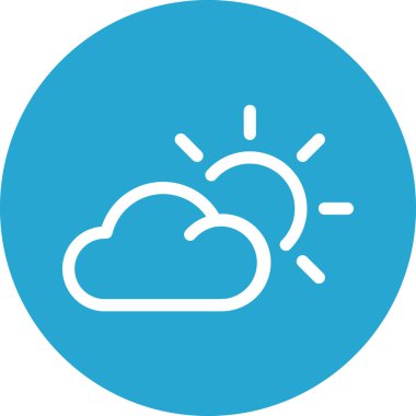 Sadece yuvarlak renkli hava durumu fikri simgesi.