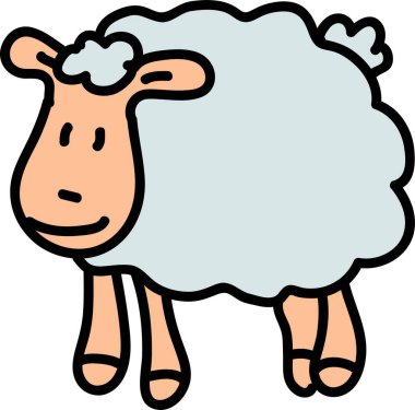 Çocukların sevimli orman hayvanlarının lineer vektör çizimi.