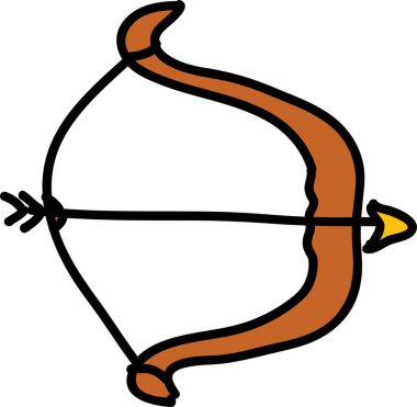 Sadece sevimli oklar karalama setleri.