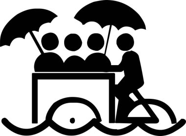 Siyah renkli minimalist taşıma simgeleri.