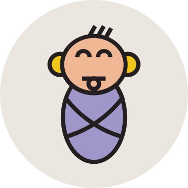 Modern şirin bebek simgesi kavramları.