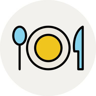 Modern otel ve restoran ikonu kavramları.