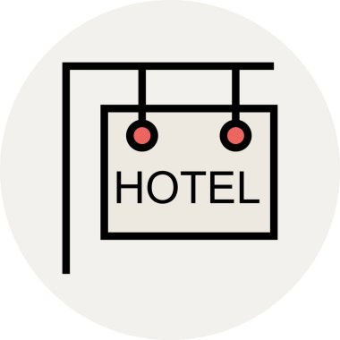 Modern otel ve restoran ikonu kavramları.