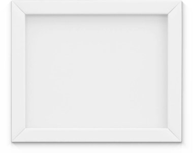 Sade arkaplanda izole edilmiş beyaz manzara fotoğraf çerçevesini kapat.