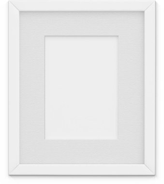 Sade arkaplanda izole edilmiş beyaz resim çerçevesini kapat.