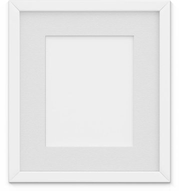 Sade arkaplanda izole edilmiş beyaz resim çerçevesini kapat.