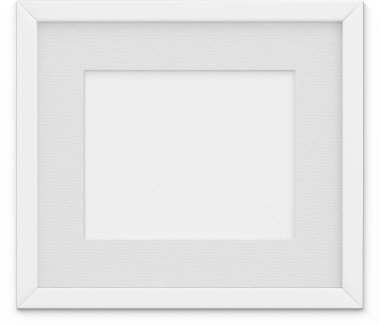 Sade arkaplanda izole edilmiş beyaz manzara fotoğraf çerçevesini kapat.