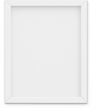 Sade arkaplanda izole edilmiş beyaz resim çerçevesini kapat.