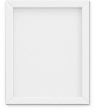 Sade arkaplanda izole edilmiş beyaz resim çerçevesini kapat.