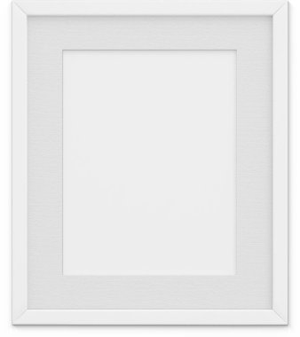 Sade arkaplanda izole edilmiş beyaz resim çerçevesini kapat.