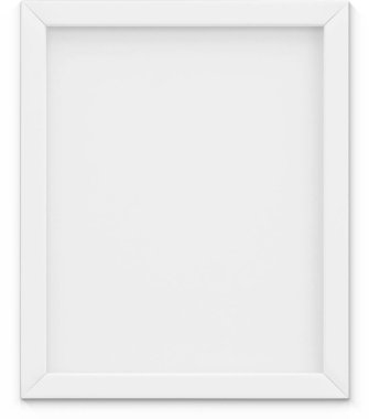 Sade arkaplanda izole edilmiş beyaz resim çerçevesini kapat.