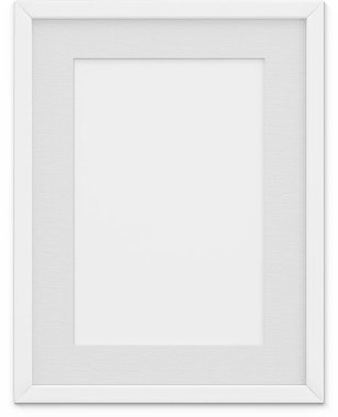 Sade arkaplanda izole edilmiş beyaz resim çerçevesini kapat.