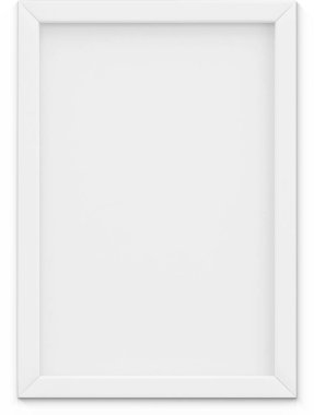 Sade arkaplanda izole edilmiş beyaz resim çerçevesini kapat.