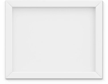 Sade arkaplanda izole edilmiş beyaz manzara fotoğraf çerçevesini kapat.