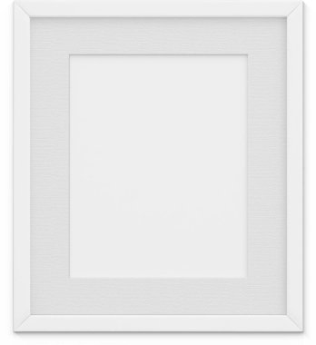 Sade arkaplanda izole edilmiş beyaz resim çerçevesini kapat.