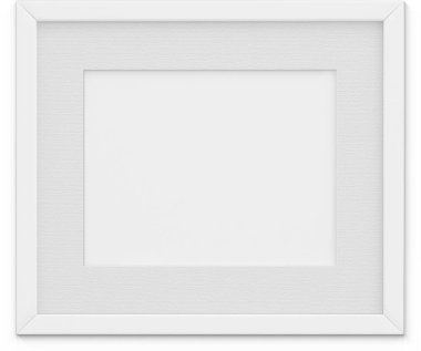 Sade arkaplanda izole edilmiş beyaz manzara fotoğraf çerçevesini kapat.