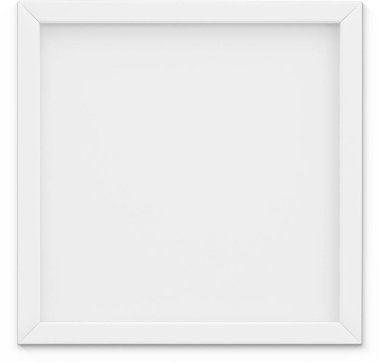 Sade arkaplanda izole edilmiş boş beyaz kare fotoğraf çerçevesini kapat.