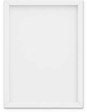 Sade arkaplanda izole edilmiş beyaz resim çerçevesini kapat.