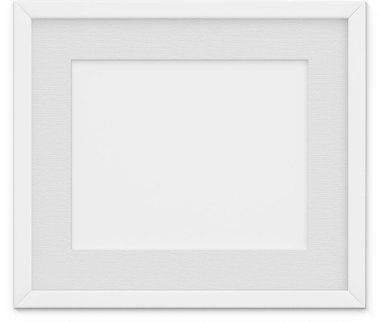 Sade arkaplanda izole edilmiş beyaz manzara fotoğraf çerçevesini kapat.