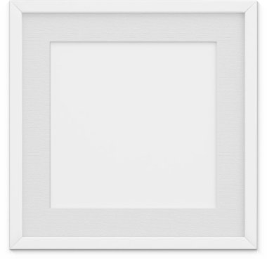 Sade arkaplanda izole edilmiş boş beyaz kare fotoğraf çerçevesini kapat.