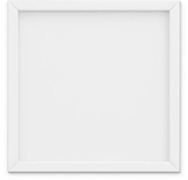 Sade arkaplanda izole edilmiş boş beyaz kare fotoğraf çerçevesini kapat.