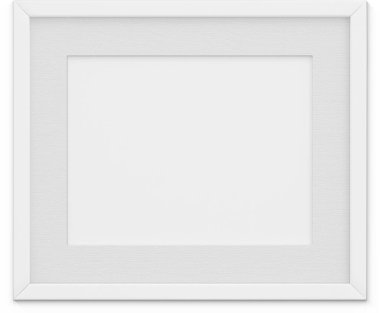 Sade arkaplanda izole edilmiş beyaz manzara fotoğraf çerçevesini kapat.