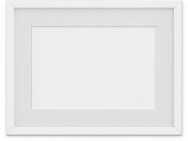 Sade arkaplanda izole edilmiş beyaz manzara fotoğraf çerçevesini kapat.