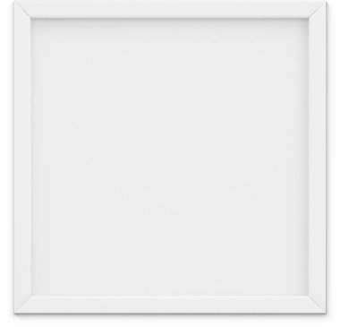 Sade arkaplanda izole edilmiş boş beyaz kare fotoğraf çerçevesini kapat.