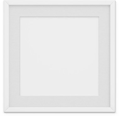Sade arkaplanda izole edilmiş boş beyaz kare fotoğraf çerçevesini kapat.