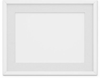 Sade arkaplanda izole edilmiş beyaz manzara fotoğraf çerçevesini kapat.