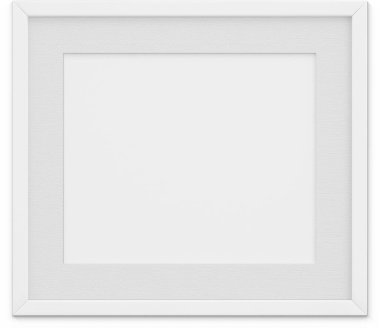 Sade arkaplanda izole edilmiş beyaz manzara fotoğraf çerçevesini kapat.