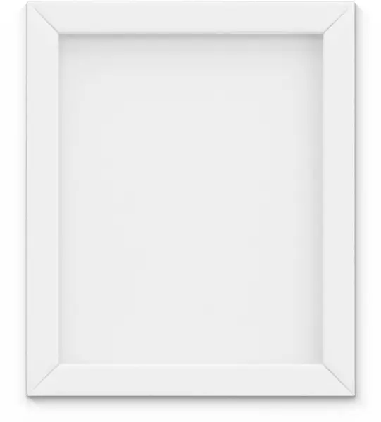 Fechar Vista Branco Retrato Foto Quadro Branco Isolado Fundo Liso — Fotografia de Stock