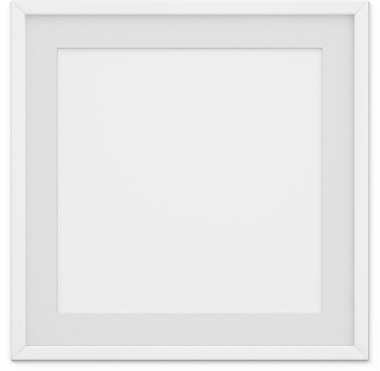 Sade arkaplanda izole edilmiş boş beyaz kare fotoğraf çerçevesini kapat.