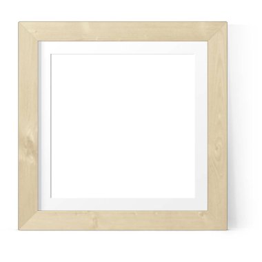Boş tahta resim çerçevesinin çeşitli biçimi sade arkaplanda izole edilmiş, varlık elementleriniz için uygun.