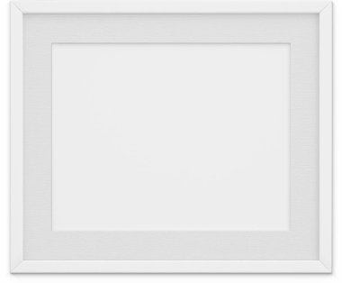 Sade arkaplanda izole edilmiş beyaz manzara fotoğraf çerçevesini kapat.