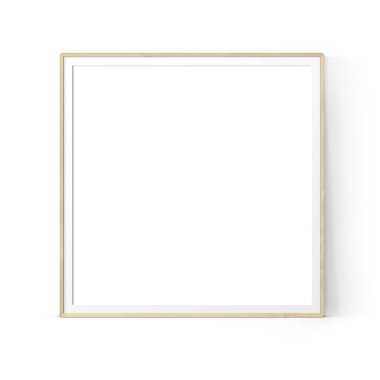 Boş tahta resim çerçevesinin çeşitli biçimi sade arkaplanda izole edilmiş, varlık elementleriniz için uygun.