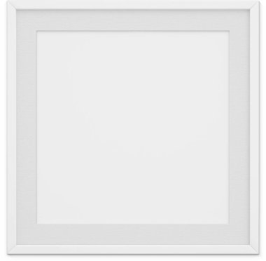 Sade arkaplanda izole edilmiş boş beyaz kare fotoğraf çerçevesini kapat.