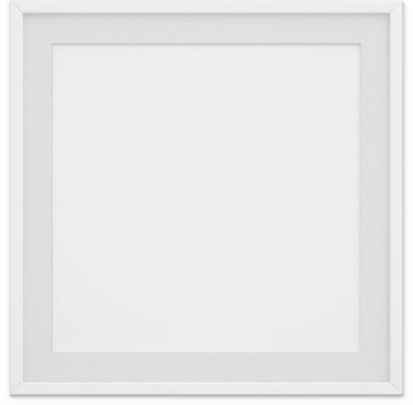 Sade arkaplanda izole edilmiş boş beyaz kare fotoğraf çerçevesini kapat.