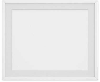 Sade arkaplanda izole edilmiş beyaz manzara fotoğraf çerçevesini kapat.
