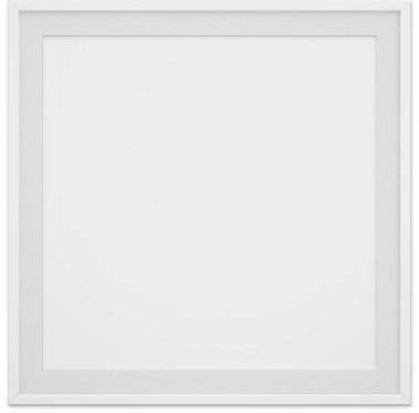 Sade arkaplanda izole edilmiş boş beyaz kare fotoğraf çerçevesini kapat.