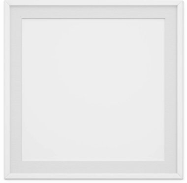 Sade arkaplanda izole edilmiş boş beyaz kare fotoğraf çerçevesini kapat.
